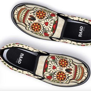 Host Pick🌟RAAD Happy Rose Sugar Skull Unisex Slip On Shoes
